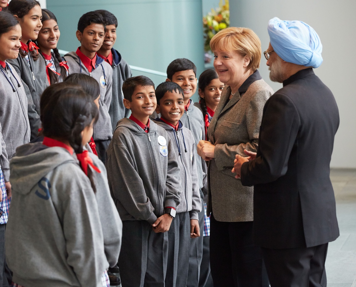 Angela Merkel und Manmohan Singh